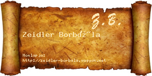 Zeidler Borbála névjegykártya